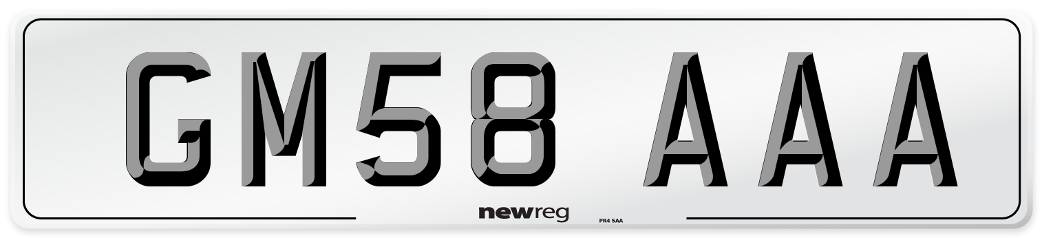 GM58 AAA Number Plate from New Reg